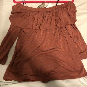 3/4 sleeve off the shoulder shirt